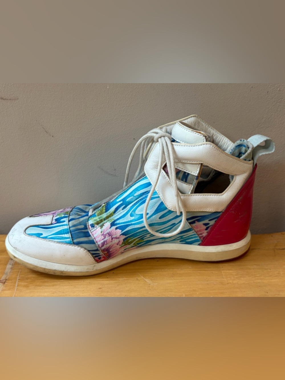 Y-3 Yohji Yamamoto Adidas Shizuka High Top Sneakers Pink Blue White Shoes UK 5.5 - Picture 7 of 16